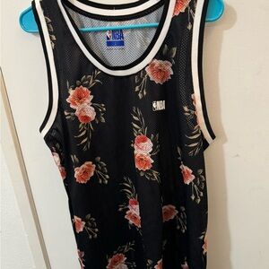 NBA Black Floral Tank Top